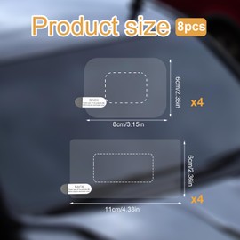8pcs Windshield Dashcam Stickers, Transparent Electrostatic Sticker Weatherproof Windshield Camera Films Durable and Reusable Car Windshield Electrostatic Film for Mounting Dash Cam