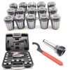 CNCEST ER32 Collet Set, 15PCS MT3 ER32 M12 Collet Chuck,