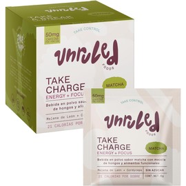 UNRULED - Matcha Blend Te Matcha en Polvo con Hongos Adaptogenos Mushroom Blend con Hongo Melena de Leon y Hongo Cordyceps MCT Oil y L-Teanina 10 Porciones de 6g en Sobres Individuales Incrementa tu Energía y Concentración Nootropicos 100% Natural