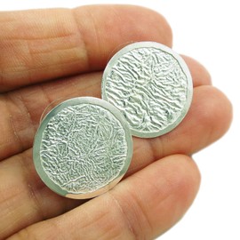 Maria Belen 925 Sterling Silver Reticulated Circle Earrings