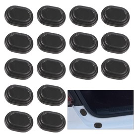 wuyaoyao 16PCS Car Door Shock Absorber, Silicone Car Side Door Shock Absorbing Cushion Gasket, Anti-Collision Door Protection Sticker, Self Adhesive Auto Door Slam Stopper Protector (Black, 16PCS)