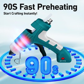Cordless Hot Glue Gun Kit, 90s Fast Heating, Mini glue gun and sticks set with 2600mAh Type-C Rechargeable,30 Premium Glue Sticks,Ideal for DIY Crafts, Home Repairs, School Projects
