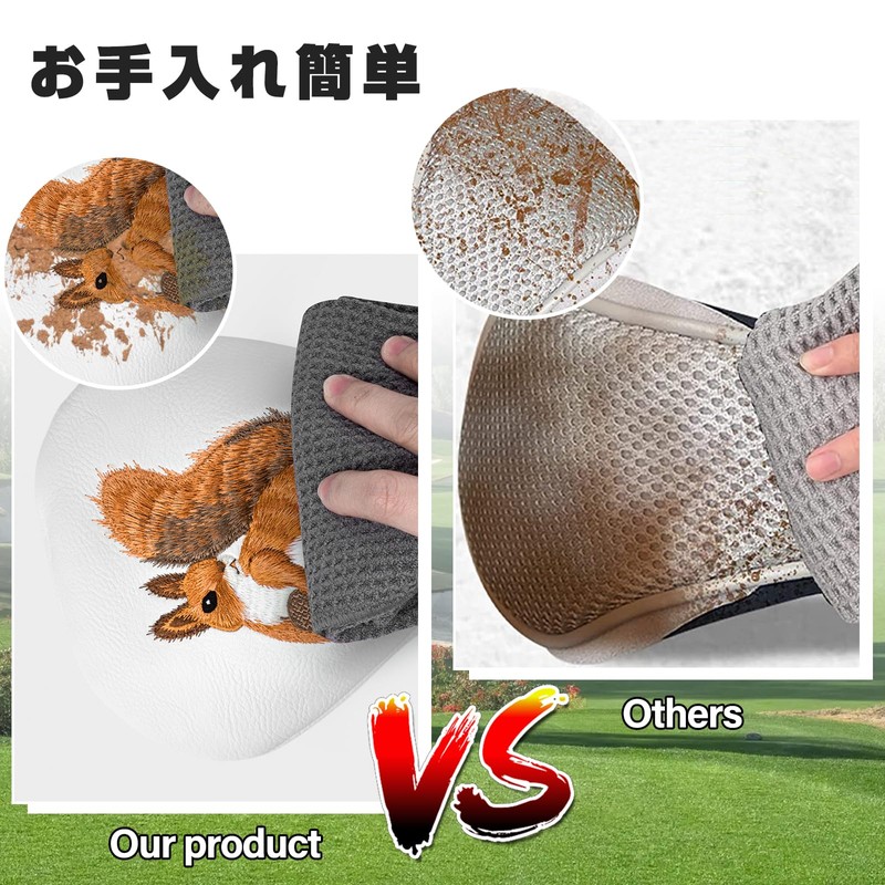 Golf Club Headcovers Squirrel Embroidered Design Golf Headcovers Premium Leather