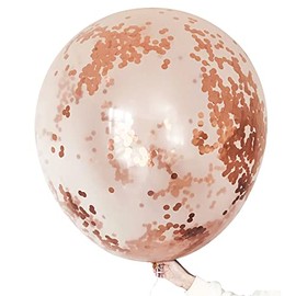 36 Inch Rose Gold Confetti Balloons,6 Pcs Jumbo Latex Rose Confetti Balloons for Bachelor Party/Wedding/Baby Shower/Birthday/New Years Eve Party Decoration Supplies