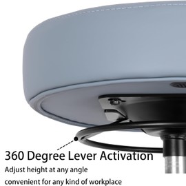 TAKE UR SEAT® All-Purpose Stools with Adjustable Seat and Easy Clean Performance Fabrics for Cleanroom Lab Medical Office Classroom Shop Garage Spa Massage Tattoo (15" Gray)