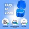 Denture Cup Dental Retainer Case Cleaning with Strainer Basket, Orthodontic