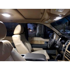 BRISHINE White Interior LED Lights Kit for Ford F150 2009 2010 2011 2012 2013 2014 Super Bright 6000K Interior LED Bulbs Package + License Plate Lights and Install Tool