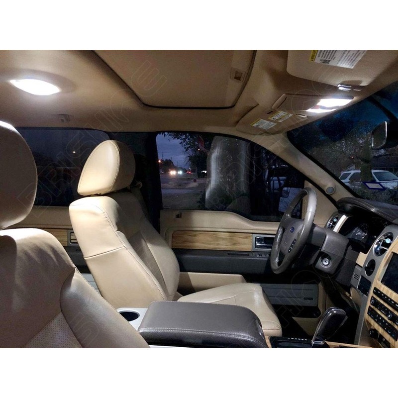 BRISHINE White Interior LED Lights Kit for Ford F150 2009