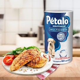 Pétalo Servitoalla Multicortes, 1 Rollo con 180 Hojas Dobles, Rápida Absorción.
