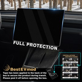 BestEvMod for 2026+ Model Y Juniper Refresh 2024+ Model 3 Highland 2PCS Screen Protector Matte [No Glare & Fingerprint] Tempered Glass 9H Tough Protective Film Center & Rear Display Set