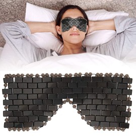 Jade Eye Mask, Jade Stones Face Sleeping Eye Mask, Eye Fatigue Beauty Skin Care Massage Tool, Wrinkle Removal, Anti-Ageing Cooling Sleep Eye Mask (Black)