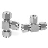 ChillWaves 304 Stainless Steel Tee Compression Tube Fitting, 3/8" OD