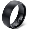 8mm Brushed Matte Black Solid Titanium Ring Wedding Band (9)