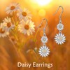 DAYLINLOVE Daisy Earrings 925 Sterling Silver Daisy Flower Daisy Dangle