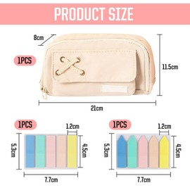 1 Piece of Pencil Case and 2 Pieces of Sticky Notes, Large Capacity Pencil Case, Label Stickers, Index Stickers, Student Stationery, School Supplies