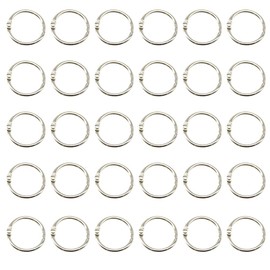 Yosawo 20 Pack Book Binder Rings Metal Loose Leaf Binder Rings for Flash Cards, Index Cards and Loose Paper, Key Rings（25mm）
