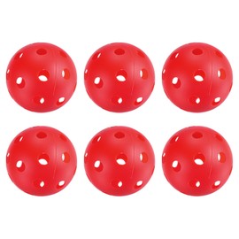 PATIKIL Outdoor Pickleball Balls 26 Holes Pickleball 6 Pack Pickleball Balls for Amateurs Indoor and Outdoor Sport, Red