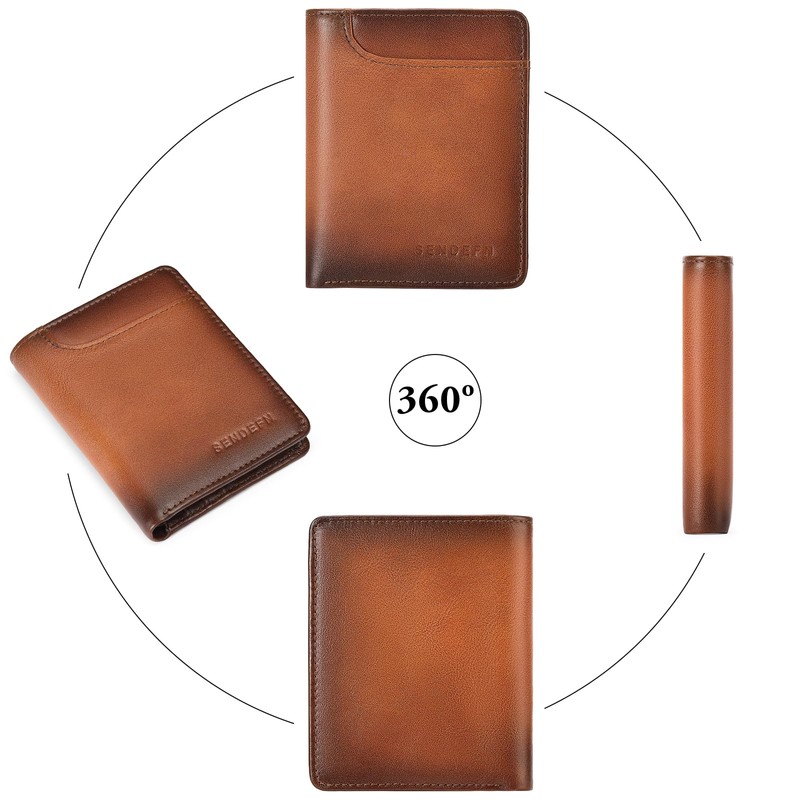 SENDEFN Men's Leather Wallet with RFID Protection - Men's Wallet