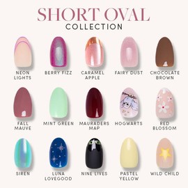 Glamnetic Short Oval Press On Nail Collection - Nail Glue & Remover:_Luna Lovegood™