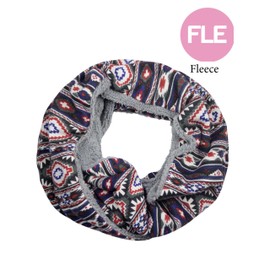 Sunsa Women's Winter Loop Scarf Warm Soft Fleece Tube Scarf Round Scarf Teddy Lining (Grey), Black/Red/Grey