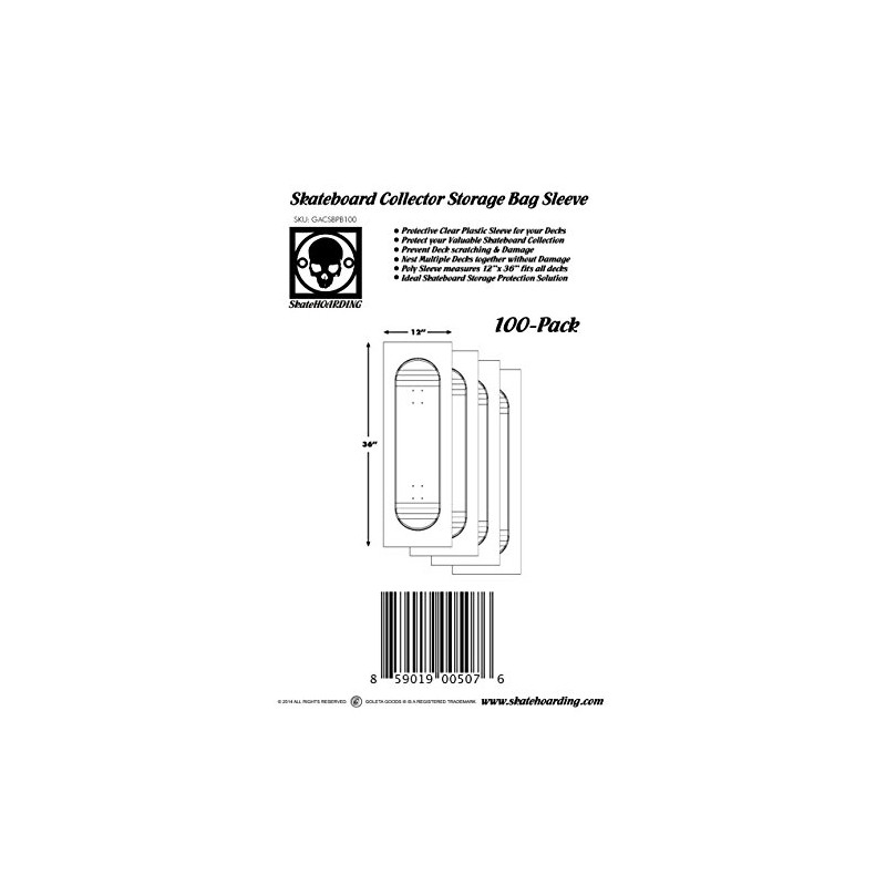 SkateHoarding 100-Pack Skateboard Collector Storage Bag Sleeve Deck Protection