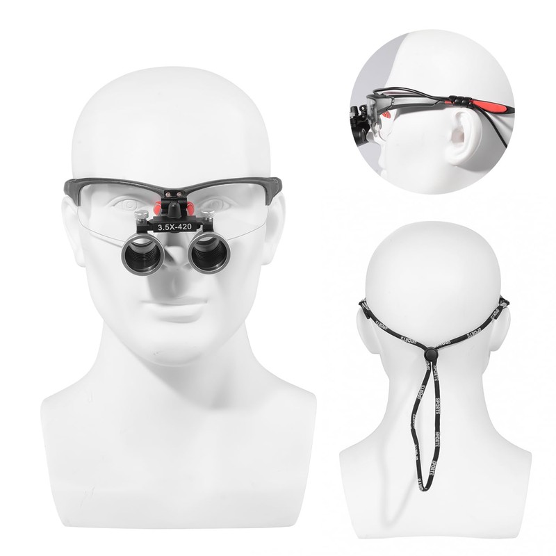 Kurtvenid 3.5x Magnifier 3.5X Binocular Magnifier Dual Use Adjustable Interpupillary