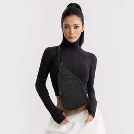 LOVEVOOK Sling Bag for Women, Puffer Crossbody Bags for Women, Small Sling Backpack, Travel Purse with Detachable Strap