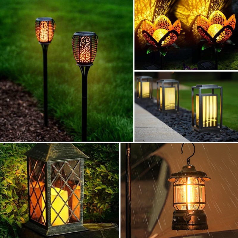 Solar Lights Replacement Top - 4PCS Diameter Solar Flame Light