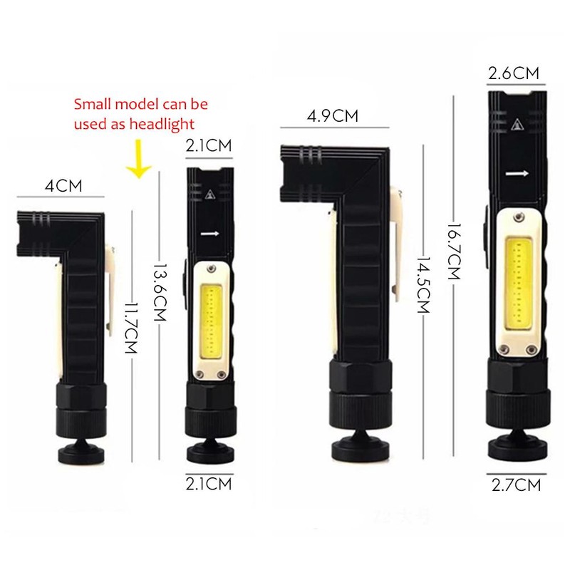 Multifunctional Corner Flashligh LED Folding Cob Work Flashlight Waterproof Led