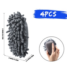 4 Pieces Dry Erase Erasers Magnetic Whiteboard Eraser Washable Microfiber Shag Eraser for Classroom, Home and Office Use(Gray)