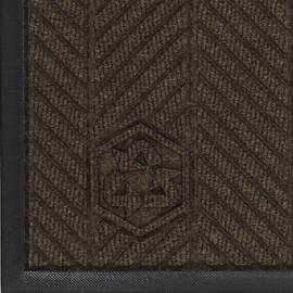 M+A Matting 2240 Waterhog Classic ECO Elite PET Polyester Entrance Indoor Floor Mat, SBR Rubber Backing, 5' Length x 3' Width, 3/8" Thick, Chestnut Brown