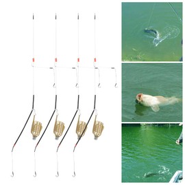 Fishing Lure Cage, Lightweight 4Pcs Fishing Bait Trap Basket Fine Machining with Built in Weight, 4PCS Portable Fishing Bait Cage, for Carp Fishing (30g, Sell ​​4)