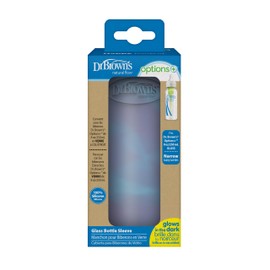 Dr. Brown's Options+ Narrow Glass Bottle Sleeve, 100% Silicone, Glow-in-the-Dark, BPA-Free, 8 oz, 1-Pack