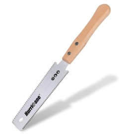 HURRICANE Japanese Pull Saw, 6 Inch (150mm) Woodworking Tools Double Edge Sided Pull Saw, SK5 Flexible Blade, 14/17 TPI Flush Cut Saw, Beech Handle Wood Saw Cutter, Hand Saw for Wood Cutting