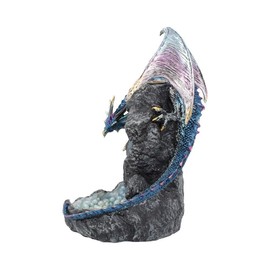 Nemesis Now Dragons Intrigue Backflow - Quemador de Incienso (21,5 cm), Color Azul