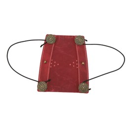 Archery Arm Guard Adjustable Strap Second Cowhide Arm Protector Pad for Outdoor Shooting Hunting Red