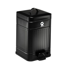 Nevink Dog Poop Trash Can Outside - Outdoor Dog Waste Trash Can with Lid - Odor Proof Waste Station Container for Backyard - 5L/1.3Gal (Black)