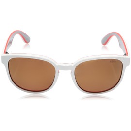 Revo Unisex-Adult Revo Re 1028 Kash Polarized Sunglasses RE 1028 09 OR Polarized Wayfarer Sunglasses, White/Coral/Grey Open Road, 57 mm