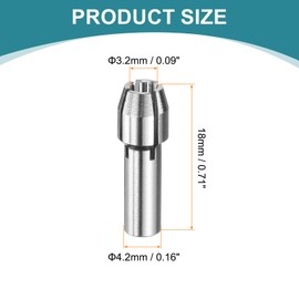 sourcing map 15pcs 3.2mm Drill Chucks Collet Bit 18mm Length Mini Electric Grinder Quick Change Replacement Drilling Tool for Rotary Tools
