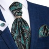 DiBanGu Teal Paisley Cravat for Men Jacquard Woven Ascot Tie