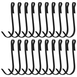 20 Pcs Shelf Hooks Grid Wall Hooks for Wire Shelving Accessories Stainless Steel J Hook for Hanging Sink Hanger for Kitchen Bedroom Office, Wire Hook Rack, Black