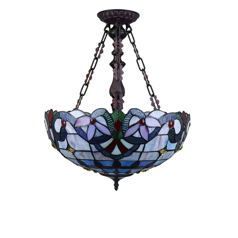 Radiance Goods Victorian Tiffany-Style Dark Bronze 2 Light Inverted Ceiling