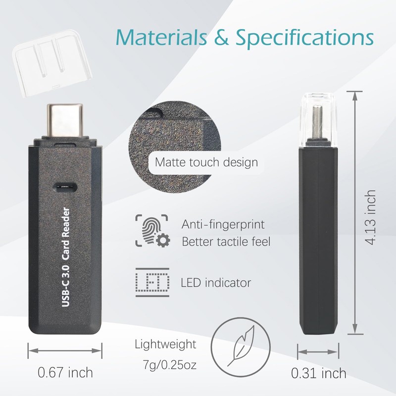 Micro SD Card Reader, 5Gbps 2-in-1 USB C Memory Card