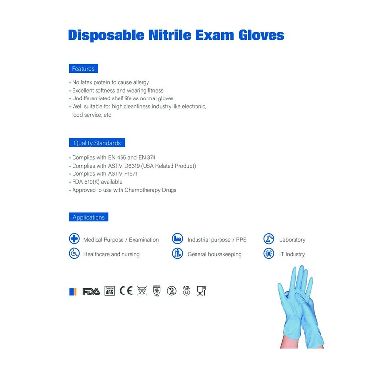 AdvanCare Superior Strength Long-Wrist Nitrile Gloves (Medium)