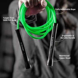 Jump Ropes for men, women, kids, Hererope 5mm PVC Jump Rope With Unbreakable Handles, Adjustable jump rope for Boxing, Speed, Fitness, Cardio, Freestyle, 2 Ropes