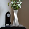 icoloursky Silver Ceramic Geometric Vase, 11.8" H, Modern Decorative Vase