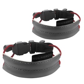 ROCKBROS Pants Hem Stopper Band, Bicycle & Bike Hem Stopper Band, Ankle Band, One-Touch, Reflective Tape, Stretchable, Adjustable Size, Prevents Cling and Dirting, Easy to Put On and Take Off (Red,