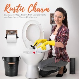 Autumn Alley Farmhouse Bathroom Trash Can and Toilet Brush Set