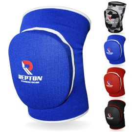 Protective Knee Pads | Elasticated Gel Padded Knee Support Sleeves for Work, Gardening, and Sports | Thick Poly-Cotton, Anti-Slip, Comfortable Knee Pads for Men & Women (Blue, S/M)