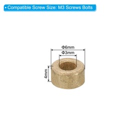 PATIKIL M3 Brass Spacers, 12 Pcs Metal Spacer Brass 3mm ID x 6mm OD x 4mm L Brass Spacers Screw Standoff for 1/8 Inch or M3 Screw